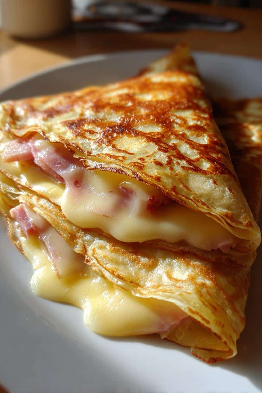 Crêpes fourrées au jambon-fromage - detail 3