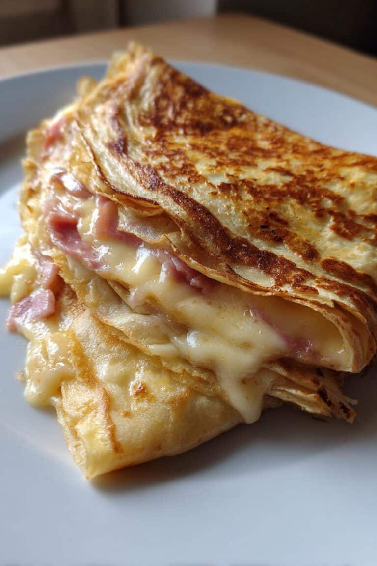 Crêpes fourrées au jambon-fromage