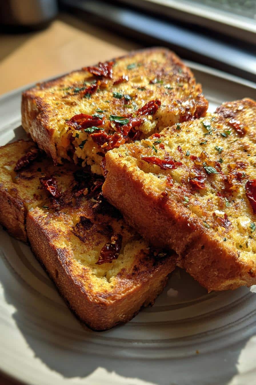 Pain perdu salé aux tomates séchées - detail 1