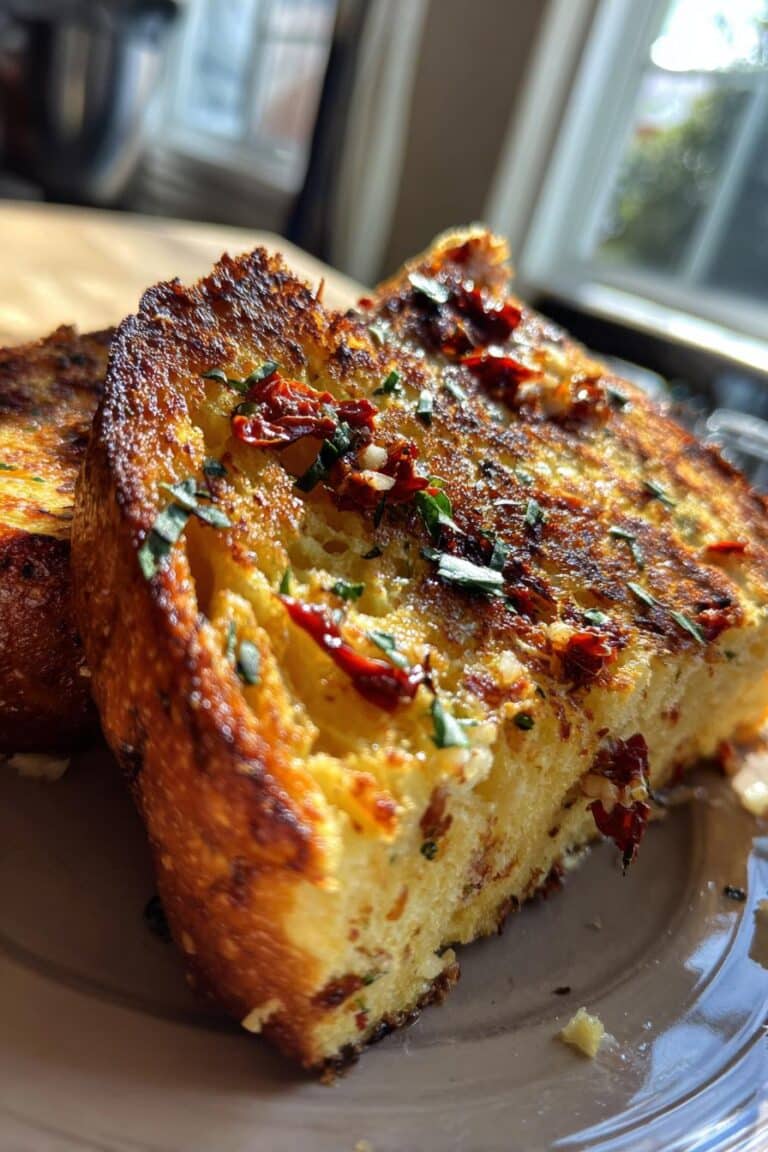 Pain perdu salé aux tomates séchées