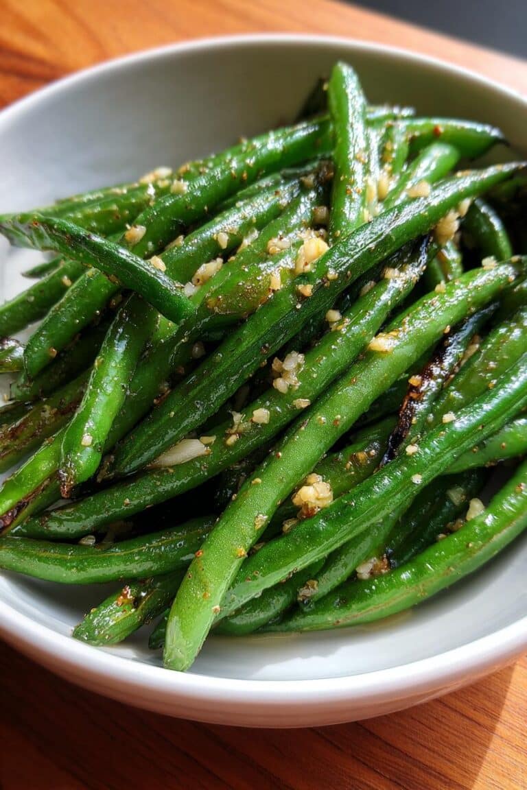 Poêlée de haricots verts à l’ail