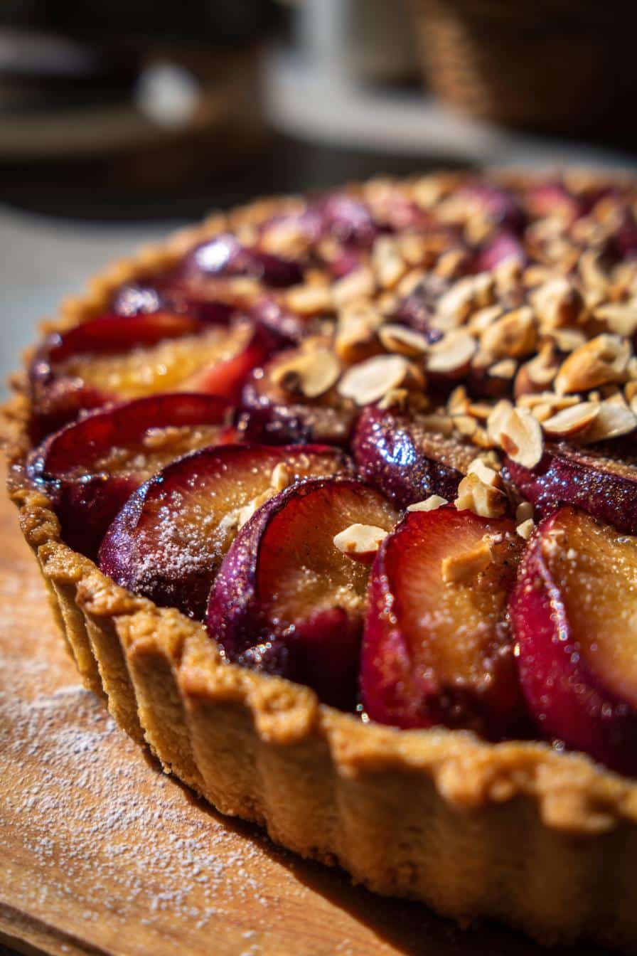 Tarte rustique aux prunes et noisettes - detail 1