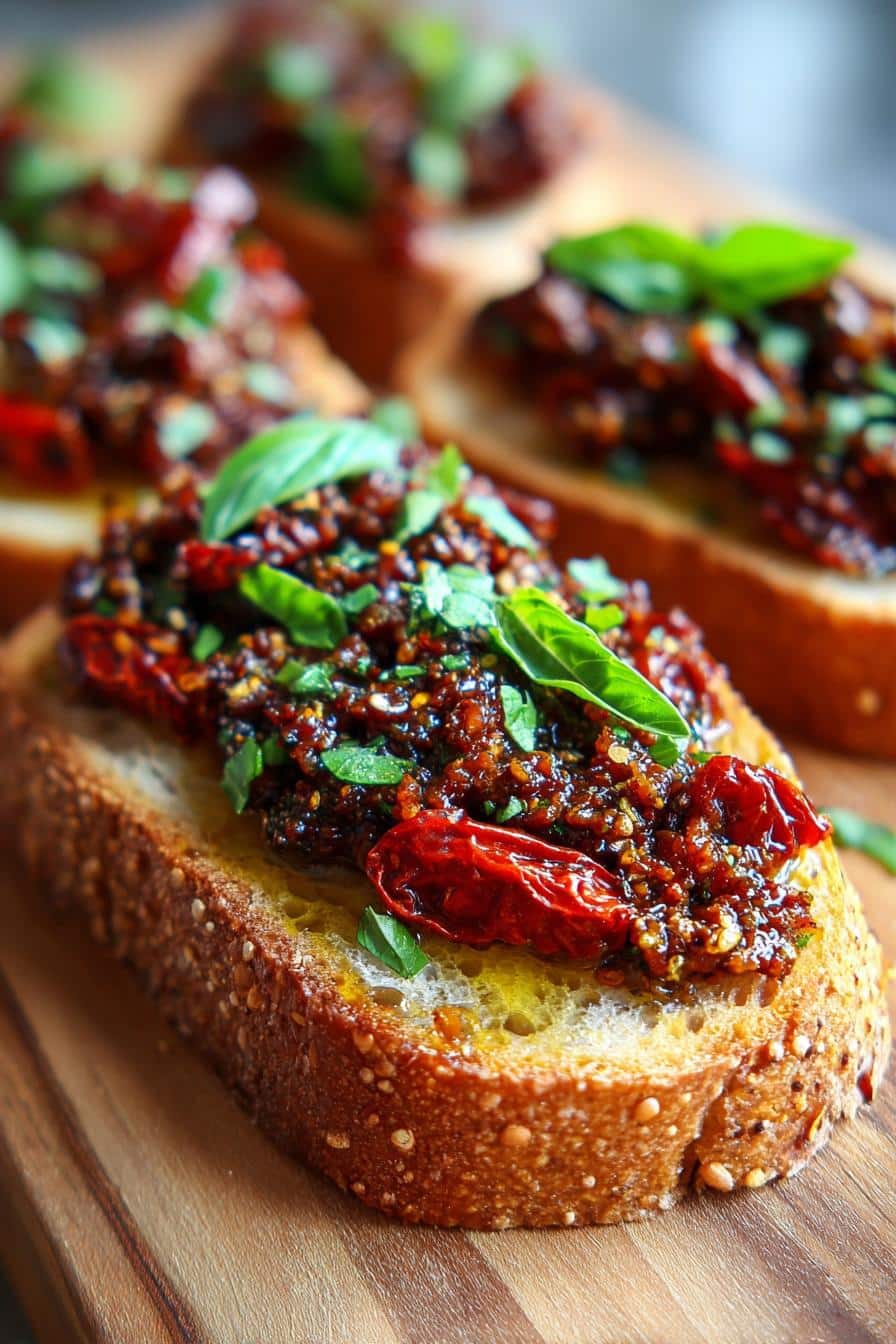 Tartines de tapenade et tomates séchées - detail 2