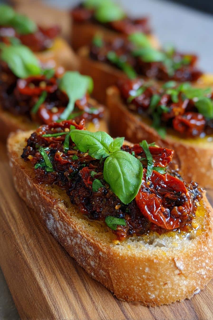 Tartines de tapenade et tomates séchées - detail 3