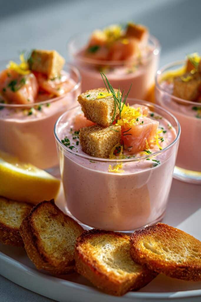 Verrines de mousse de saumon express