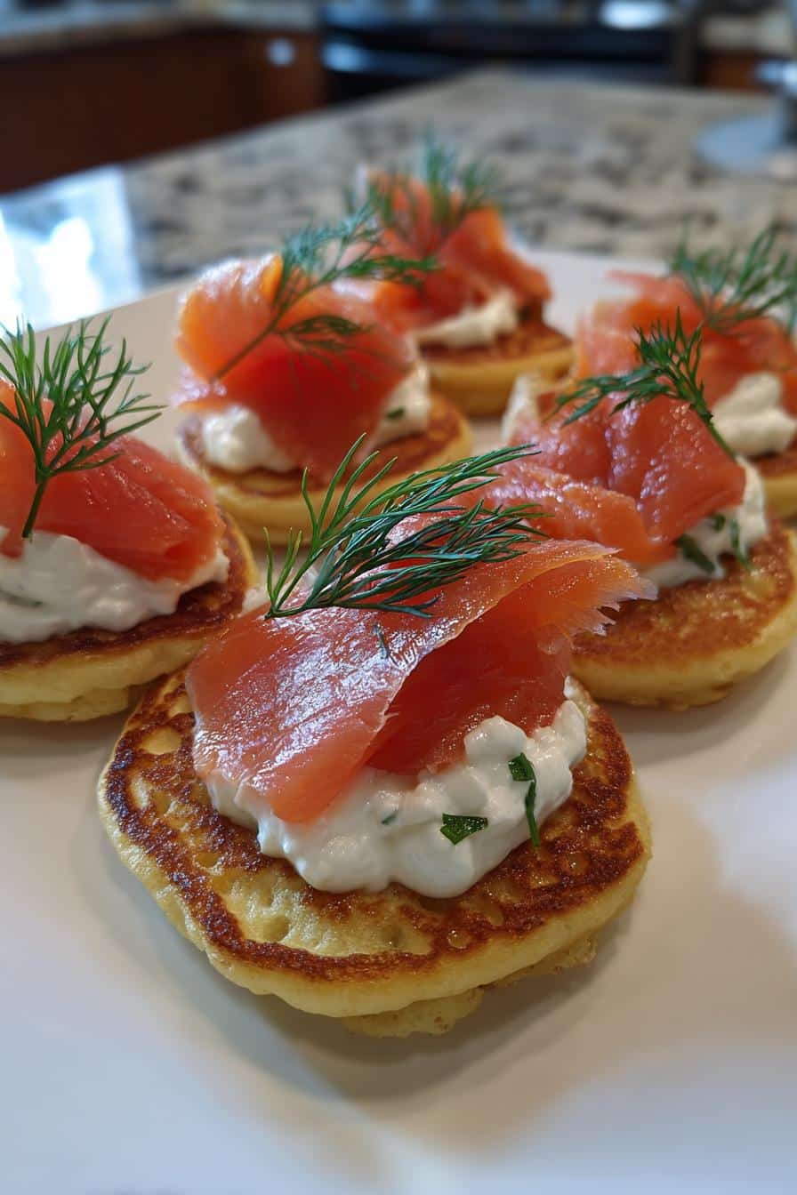 Blinis maison au saumon et crème citronnée - detail 1