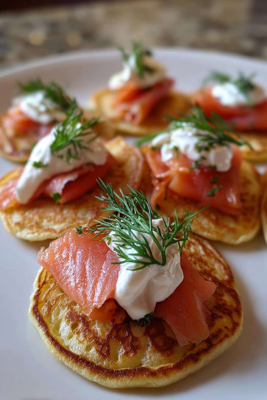 Blinis maison au saumon et crème citronnée - detail 2
