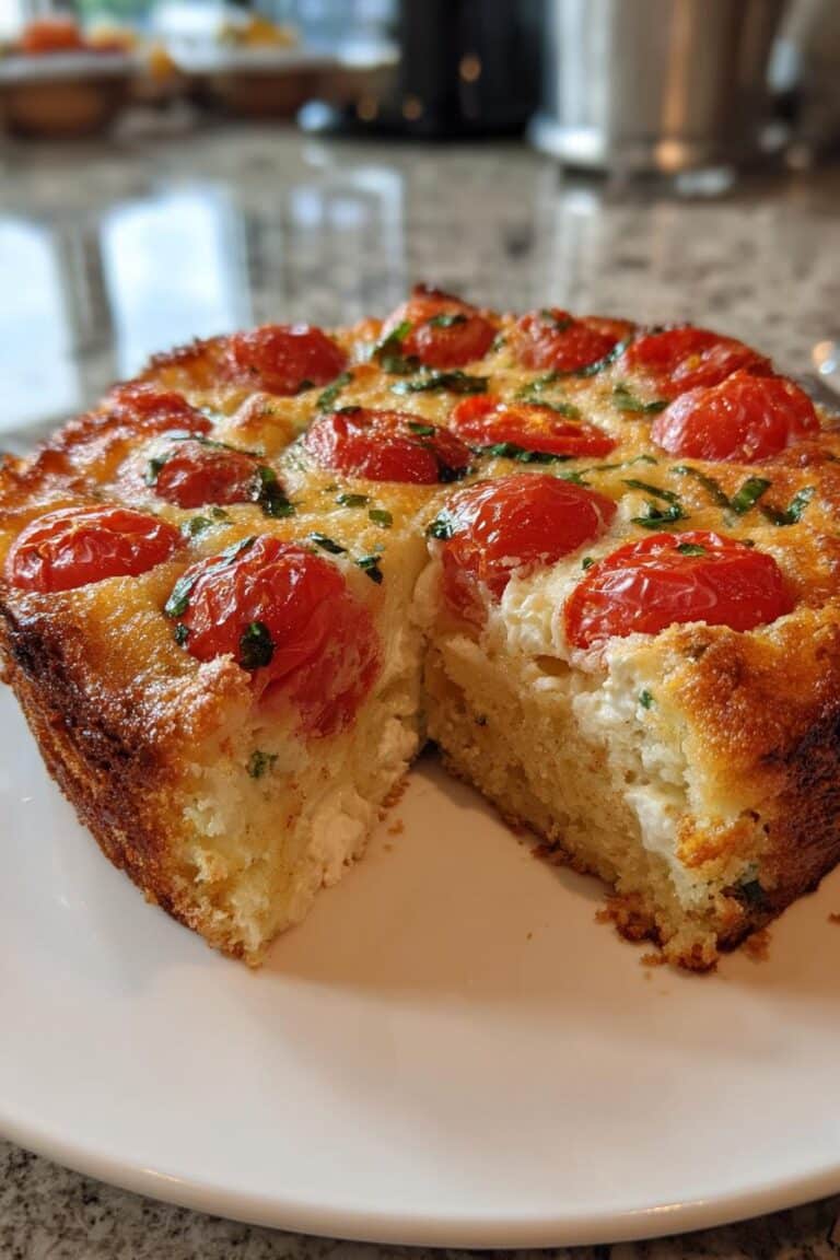 Cake salé tomate-mozzarella-basilic
