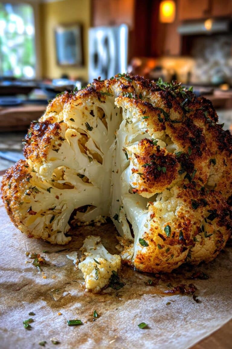 Chou-fleur rôti entier au four