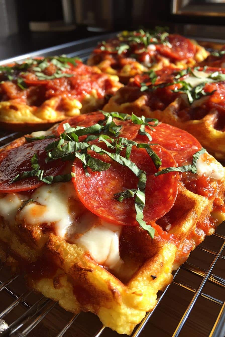 Gaufres salées façon pizza - detail 2