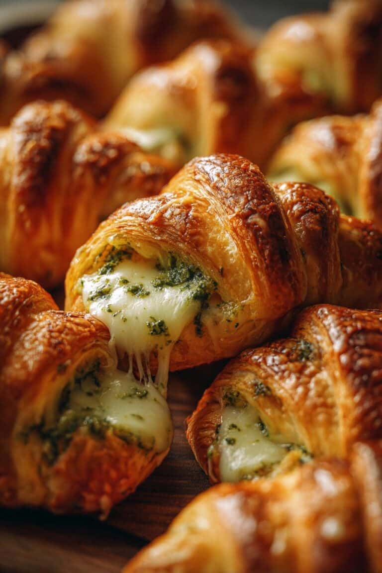 Mini croissants au pesto et mozzarella