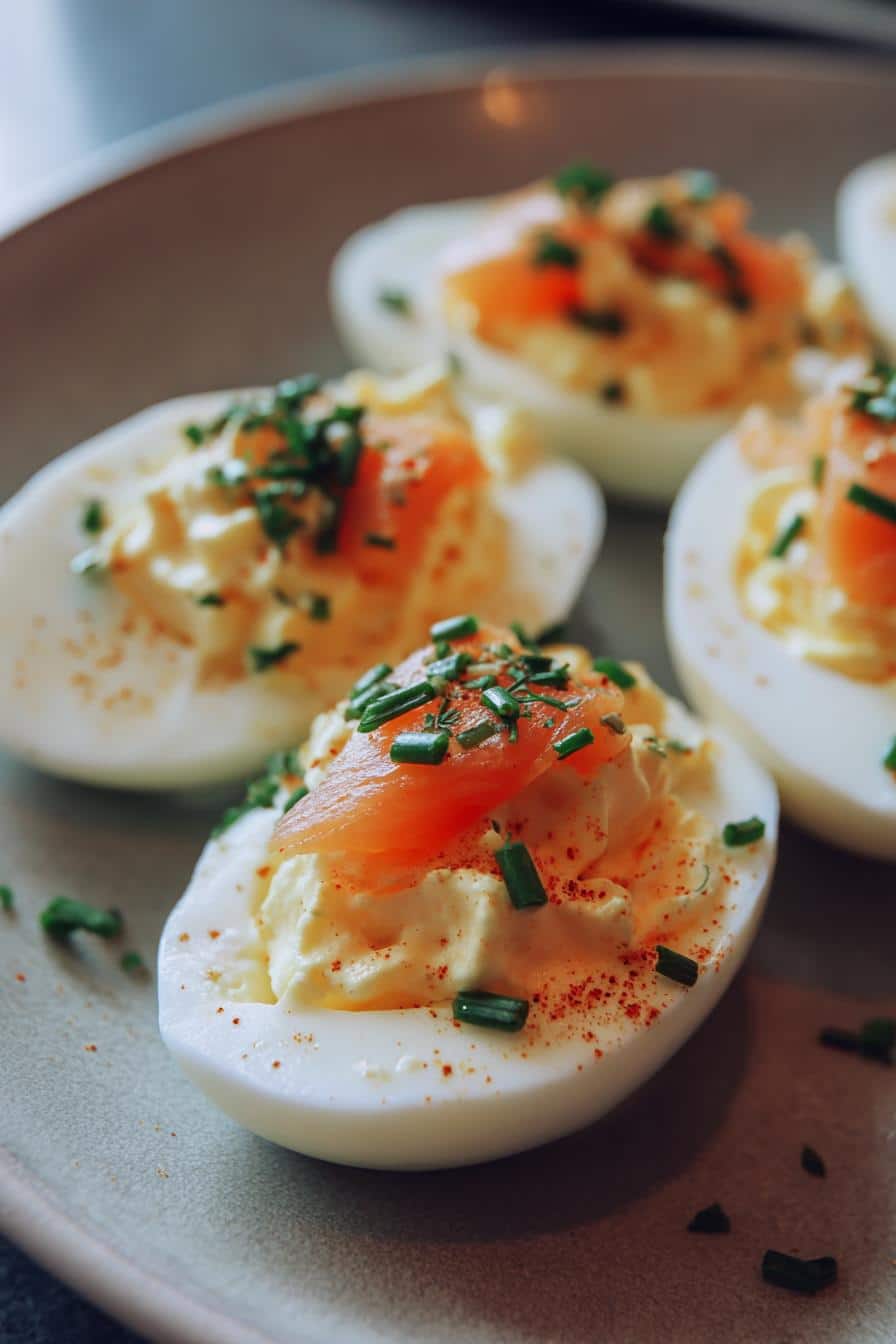 Oeufs mimosa twistés à la truite fumée - detail 1