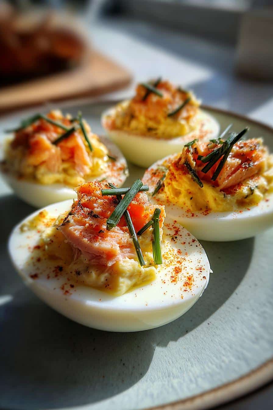 Oeufs mimosa twistés à la truite fumée - detail 3