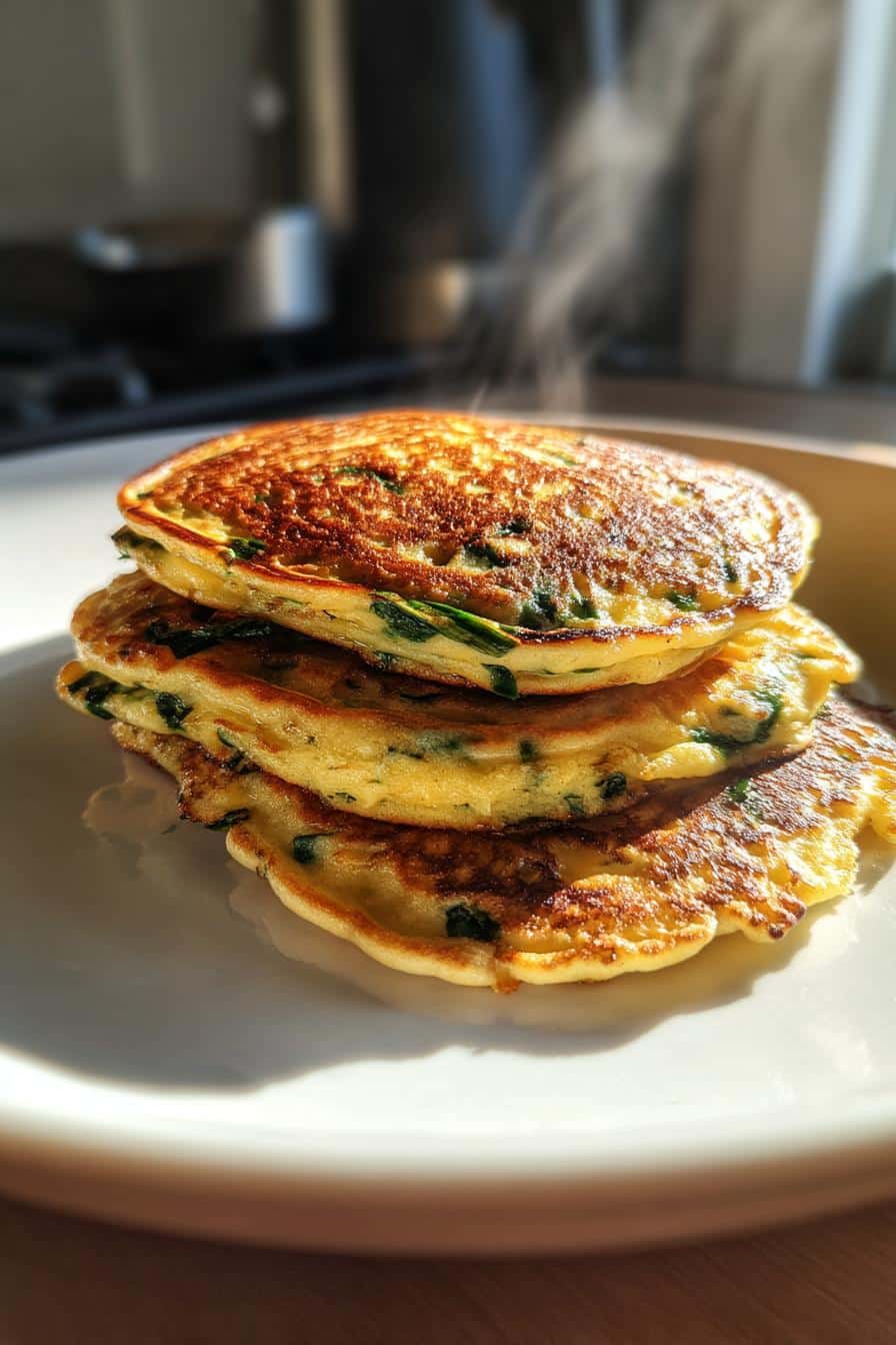 Pancakes salés aux épinards - detail 2