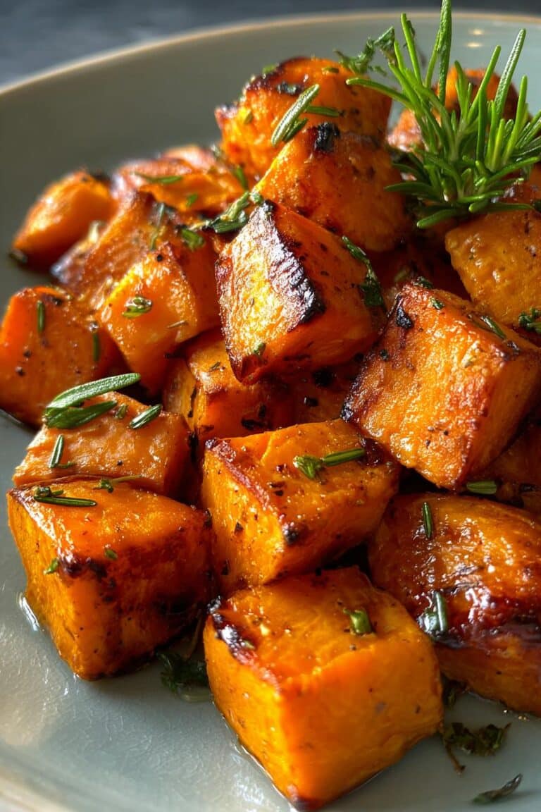 Patates douces rôties au romarin