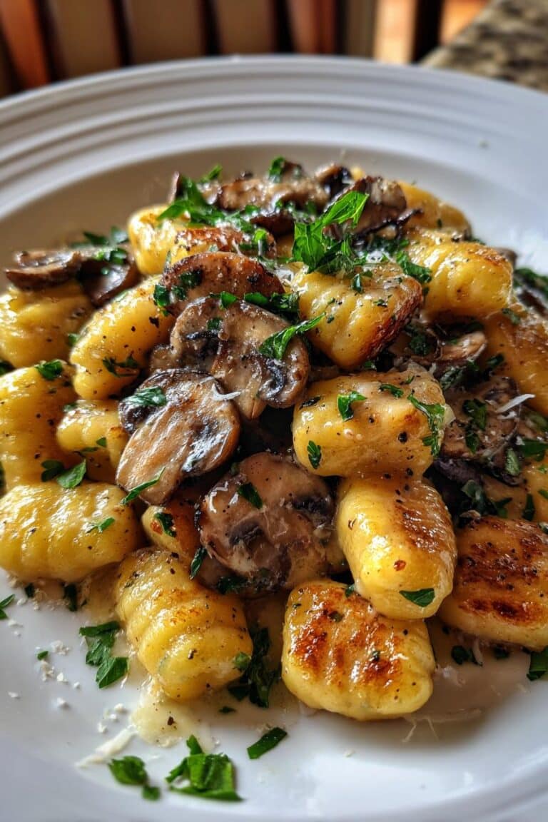 Poêlée de gnocchis aux champignons