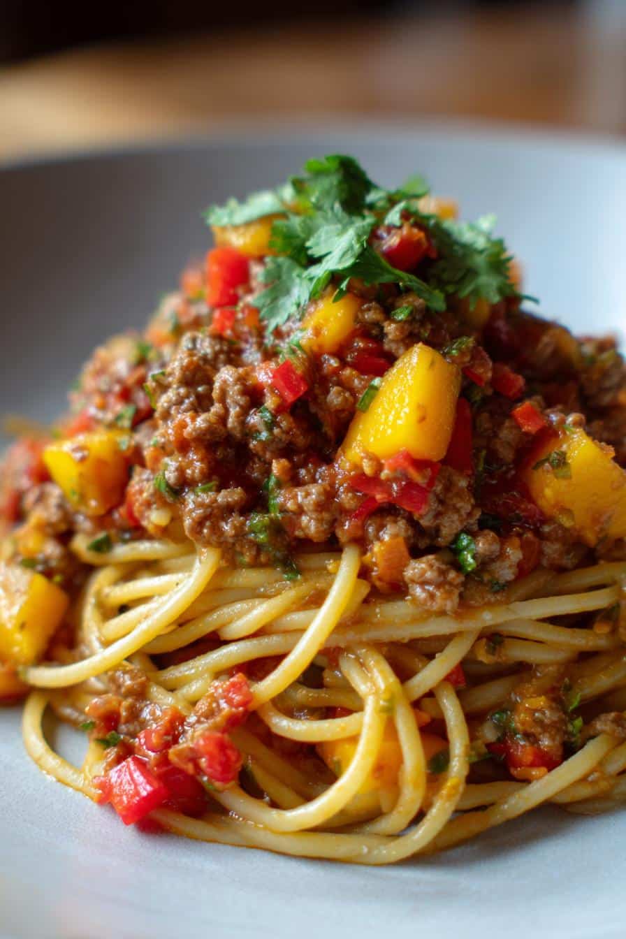 Pâtes façon bolognaise tropicale - detail 1