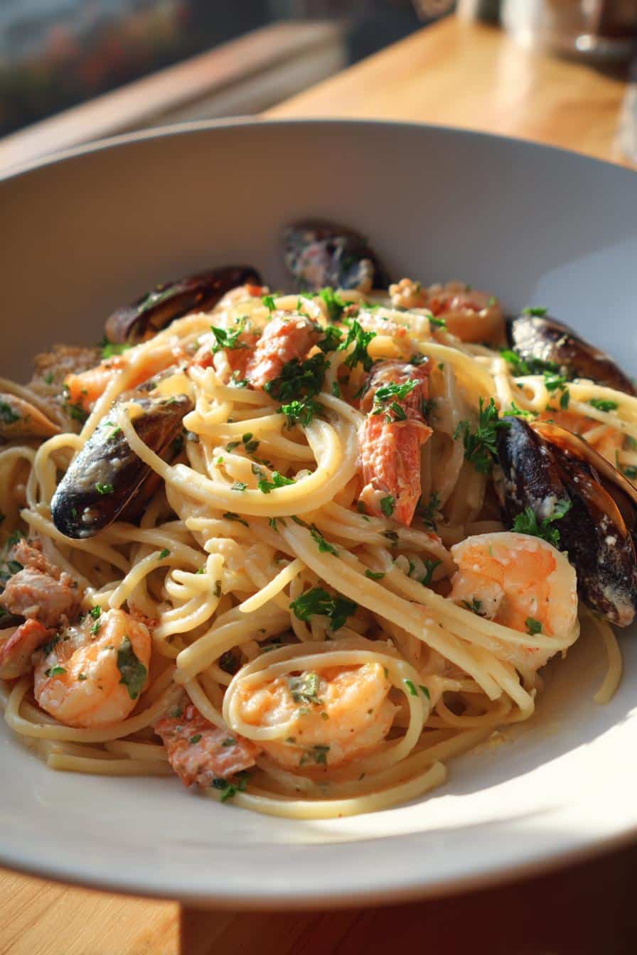 Pâtes façon carbonara de la mer - detail 1