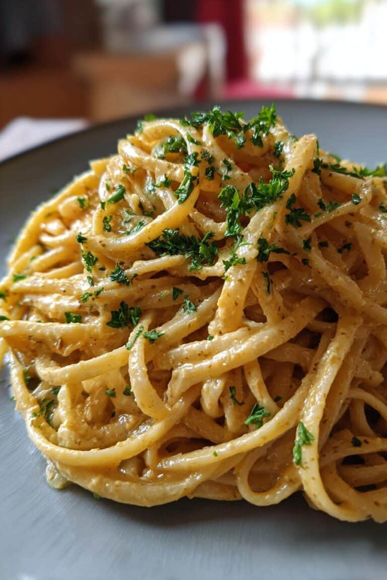 Pâtes sauce crémeuse au curry doux