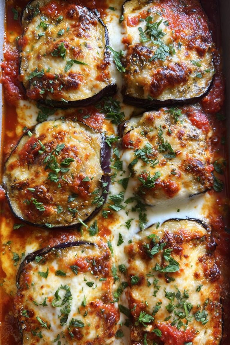 Roulé d’aubergine farcie façon lasagne