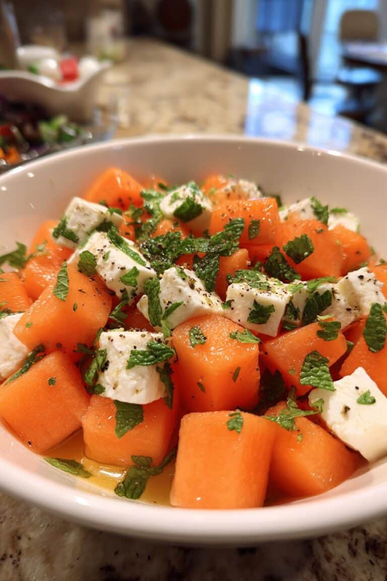 Salade fraîcheur melon-feta-menthe