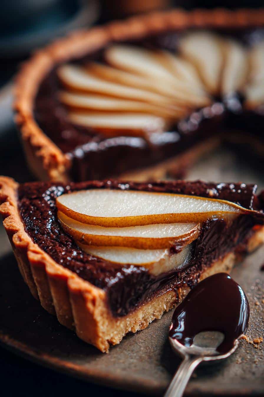Tarte aux poires et chocolat noir - detail 1