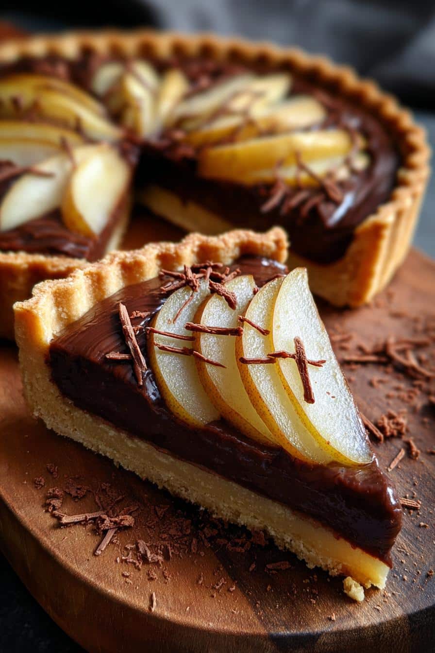 Tarte aux poires et chocolat noir - detail 2