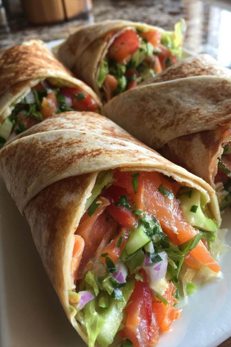 Wraps croustillants au saumon fumé