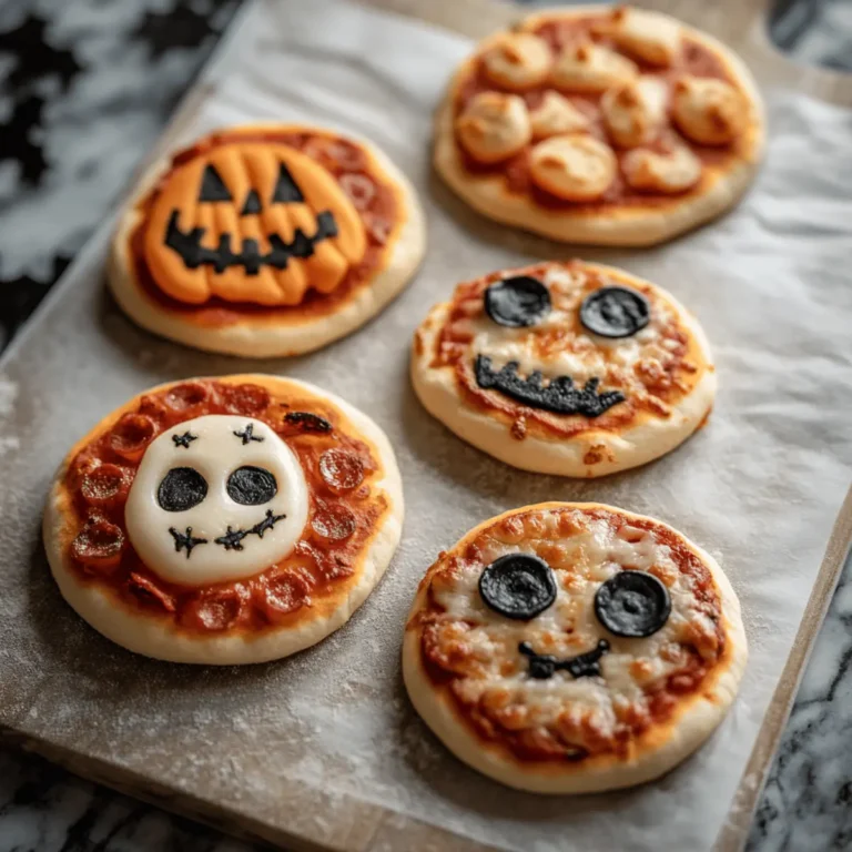 Easy Mini Halloween Pizzas
